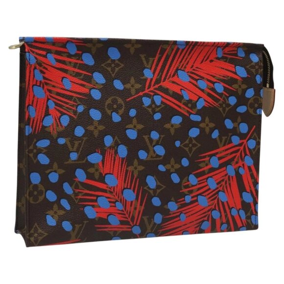 LOUIS VUITTON Monogram Jungle Dot Poche Toilette 26 Pouch M41409 LV Auth 96801SV - Picture 1 of 16